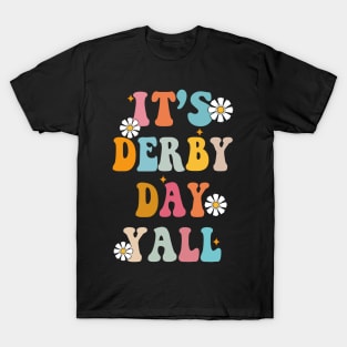 Horse Racing Groovy It's Derby Day Yall KY Derby Horse T-Shirt